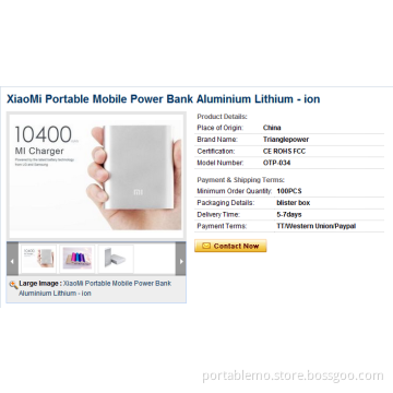 XiaoMi Portable Mobile Power Bank Aluminium Lithium - ion